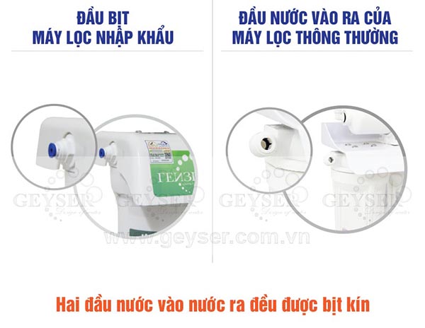 Đầu nước vào ra Máy lọc nước Geyser Ecotar 4
