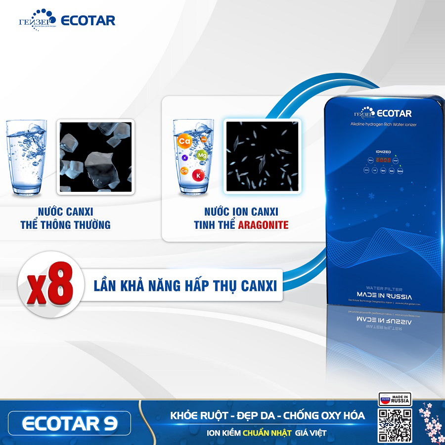máy lọc nước ion kiềm Geyser Ecotar 9