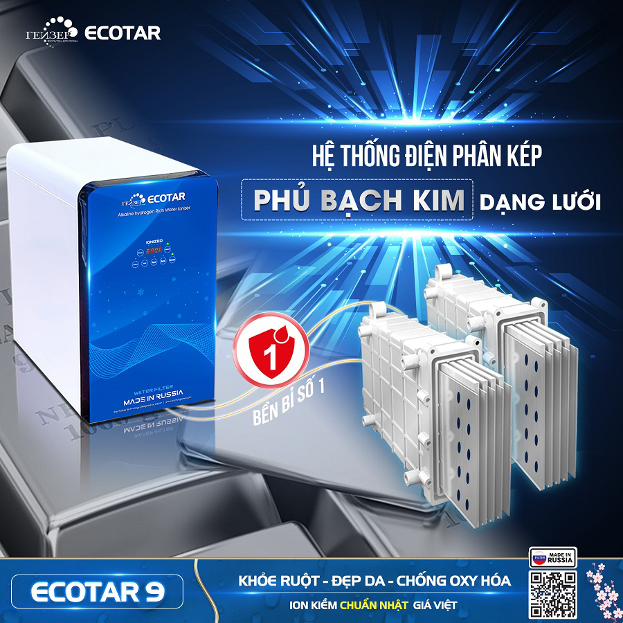 máy lọc nước ion kiềm Geyser Ecotar 9