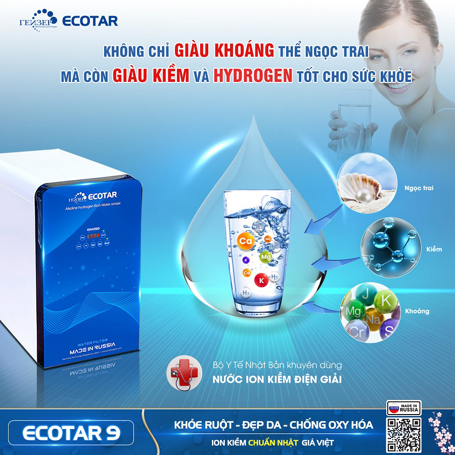 máy lọc nước ion kiềm Geyser Ecotar 9